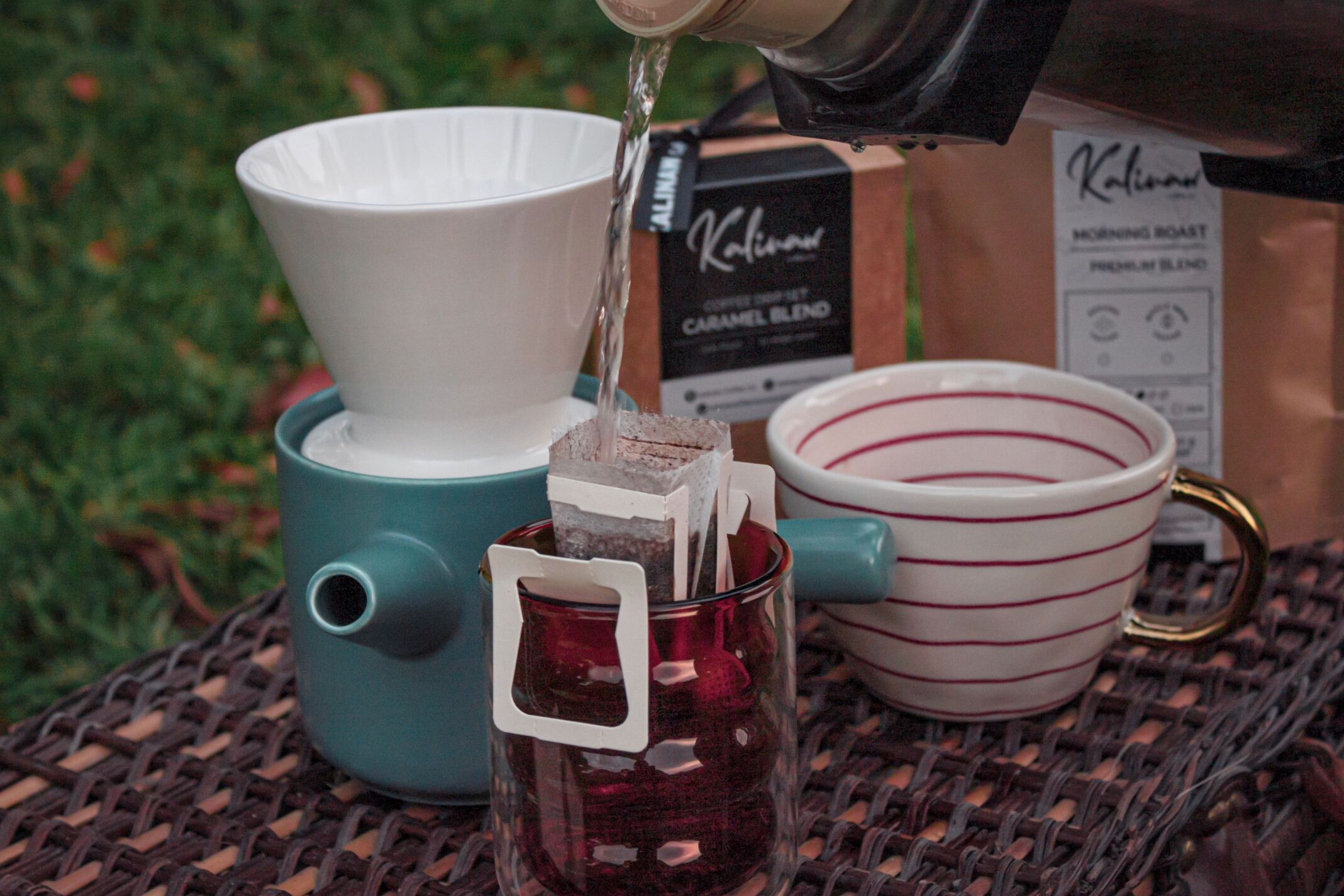 Pour over coffee brewing